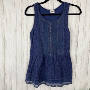 Anthropologie One September crochet lace bohemian tank